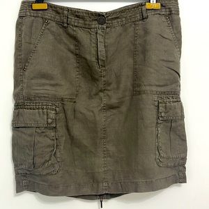Seventy Venezia khaki linen cargo skirt